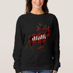 Red Kariert Nana Buffalo Matching Family Reindeer Sweatshirt
