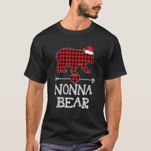 Red Kariert Nonna Bear Matching Pajama Family T-Shirt