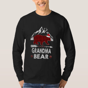Red Kariert Oma Bär Weihnachts Pajama Matching T-Shirt
