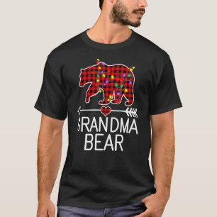 Red Kariert Oma Bear Christmas Pajama Match F T-Shirt