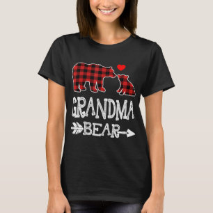 Red Kariert Oma Bear Christmas Pajama Match F T-Shirt