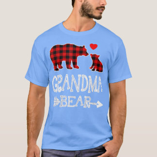 Red Kariert Oma Bear Christmas Pajama Match F T-Shirt