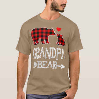Red Kariert Opa Bear Christmas Pajama Match F T-Shirt