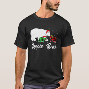 Red Kariert Poppie Bear Matching Family Christmas T-Shirt