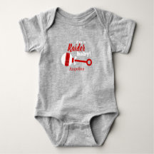 Red Kariert Rattle Raider Baby Bodysuit