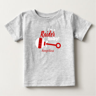 Red Kariert Rattle Raider Baby T - Shirt