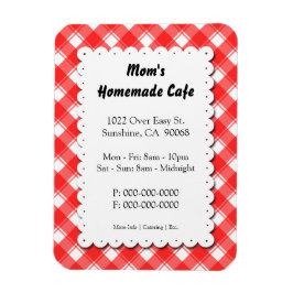 Red Kariert Restaurant Business Magazin Magnet