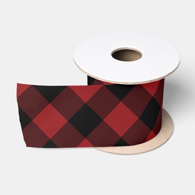 Red Kariert Ribbon Satinband (Spule)