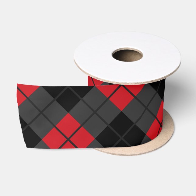 Red Kariert Ribbon Satinband (Spule)