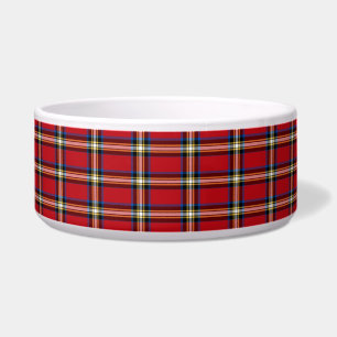 Red Kariert, Royal Stewart Tartan Dog Napf