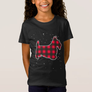 Red Kariert Scottie Christmas Matching Buffalo Fam T-Shirt