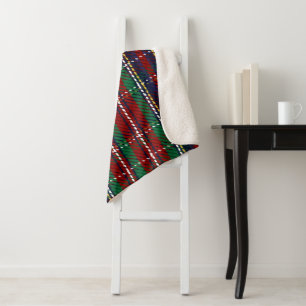 Red Kariert Scottish Rustic Flannel Print Sherpadecke