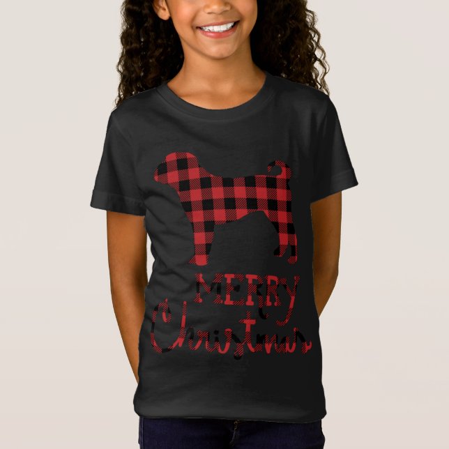 Red Kariert Shar Pei Lover Christmas Matching Fami T-Shirt (Vorderseite)