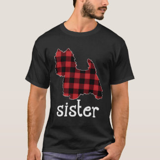 Red Kariert Sister Westie Vater Matching Family Pa T-Shirt