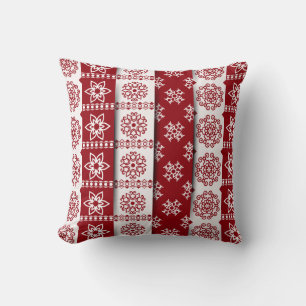 Red Kariert Snowflake Weihnachts-Kissen Kissen