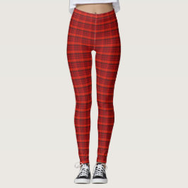 Red Kariert Tartan Leggings
