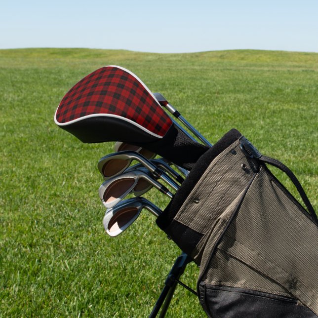 RED KARIERT TARTAN PATTERN GOLF HEADCOVER (In SItu)