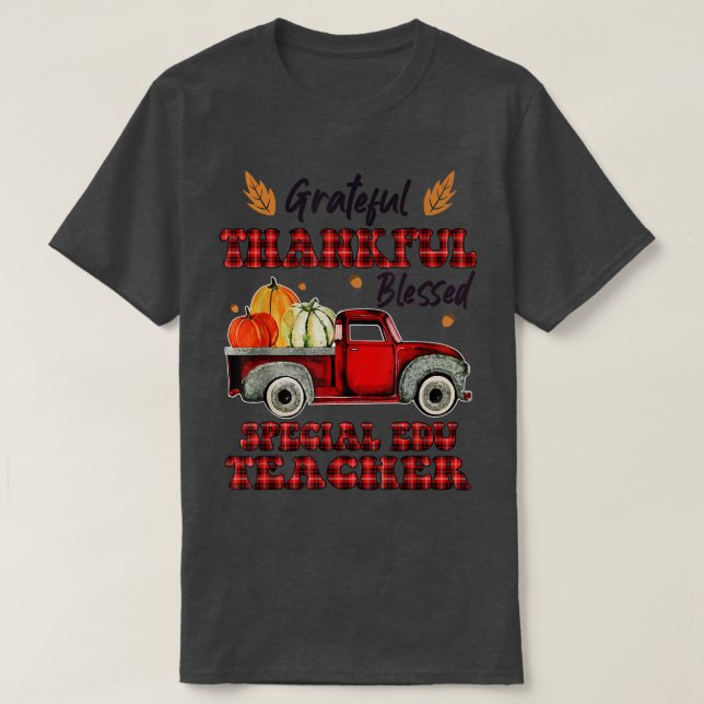 Red Kariert Truck SPECCIAL EDU Dankbarkeit Dankbar T-Shirt (Design vorne)