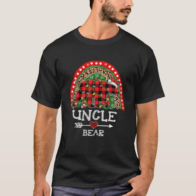 Red Kariert Uncle Bär Weihnachtsraenbogen Pajama M T-Shirt (Vorderseite)