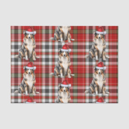Red Kariert und Australian Shepherd Weihnachten Seidenpapier