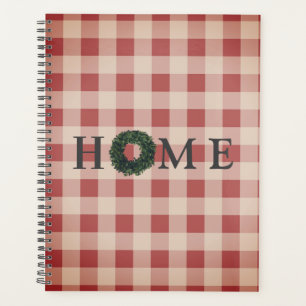 Red Kariert ZUHAUSE Script Gingham Country Planer