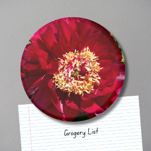 Red Karl Rosenfield Peony Magnet
