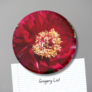Red Karl Rosenfield Peony Magnet