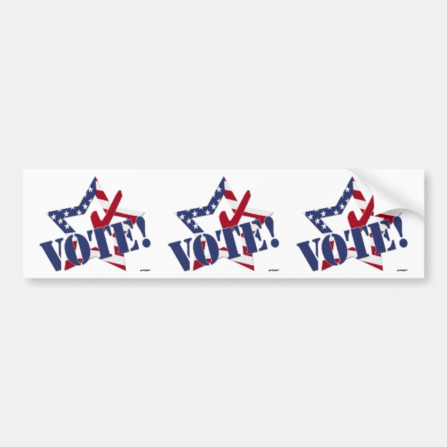 Red Karo Blue Voice mit US Flag Star Autoaufkleber (Vorne)