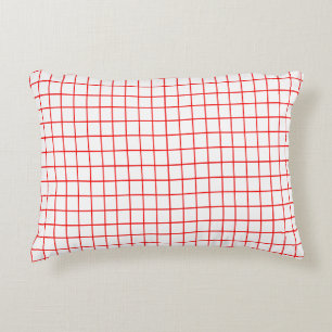 Red Karo Gingham Stripe Karierte Muster dünne Lin Dekokissen