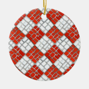 RED KARO MOSAIC Keramik Circle Ornament