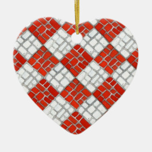 RED KARO MOSAIC Keramik Herzstück Ornament