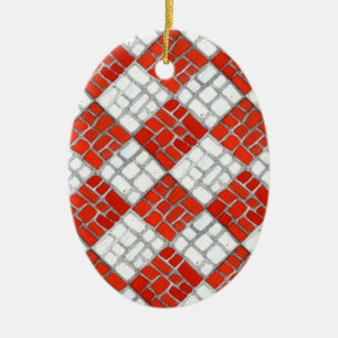 RED KARO MOSAIC Keramik Oval Ornament