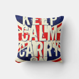 Red KEEP CALM ET Carry ON UK Coussin