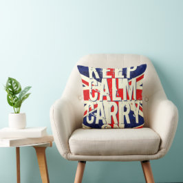 Red KEEP CALM ET Carry ON UK Coussin