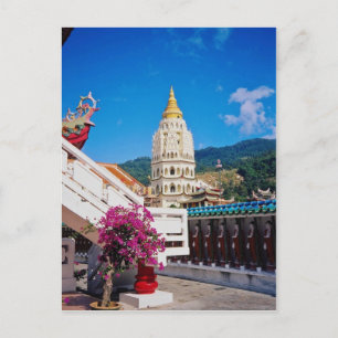 Red Kek Lok Si Temple, Penang, Malaysia Blume Postkarte