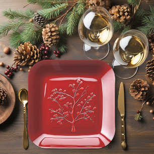 Red Keramik Look Apple Tree Pappteller