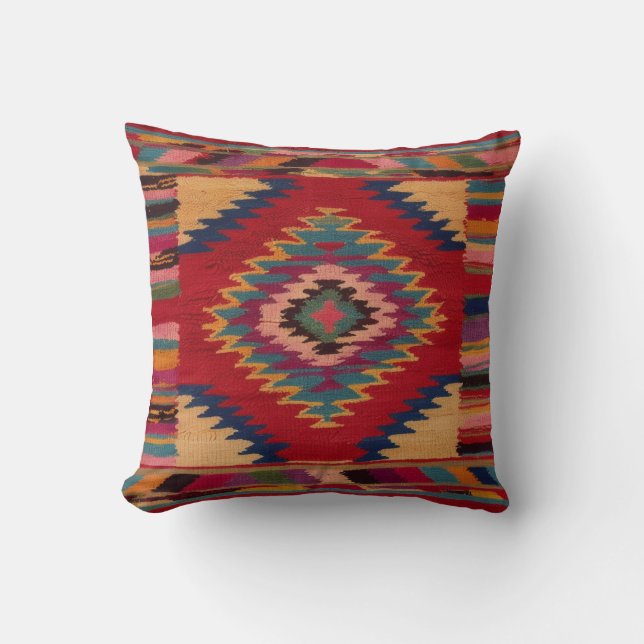Red Kilim Pillows Deutschland: Elegantes Design Kissen (Vorderseite)