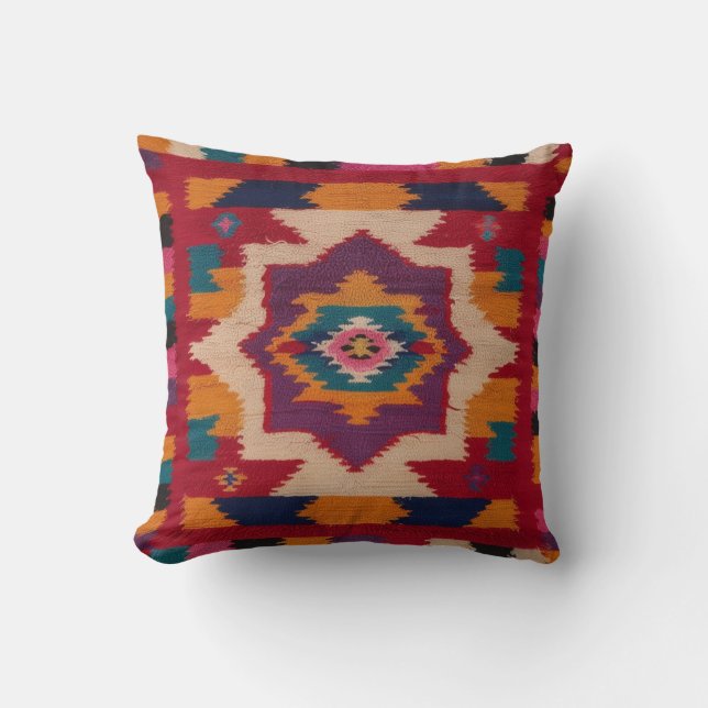 Red Kilim Pillows in meiner Nähe: Authentische Des Kissen (Vorderseite)