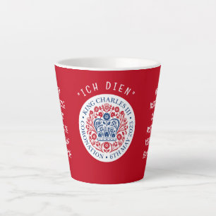 Red KING CHARLES III Coronation Milchtasse