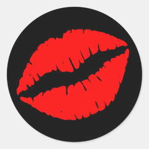 Red Kiss Runder Aufkleber