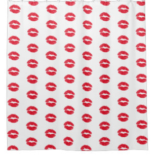 Red Kissing Lips Duschvorhang