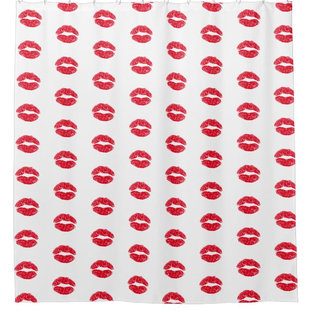 Red Kissing Lips Duschvorhang (Vorderseite)