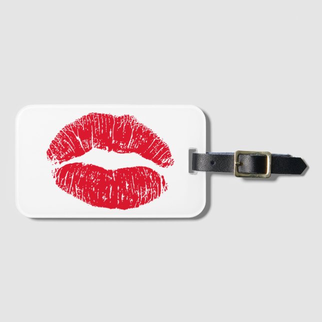 Red Kissing Lips Gepäckanhänger (Vorderseite (Horizontal))