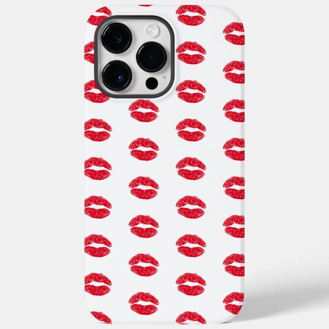 Red Kissing Lips Muster Case-Mate iPhone 14 Pro Max Hülle (Rückseite)