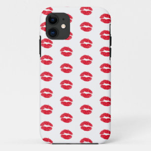 Red Kissing Lips Muster Case-Mate iPhone Hülle
