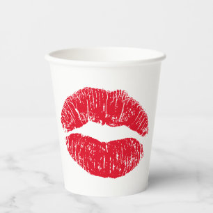 Red Kissing Lips Papier Cups Pappbecher