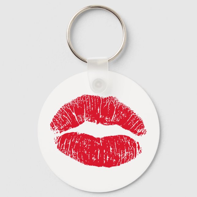 Red Kissing Lips Schlüsselanhänger (Vorderseite)