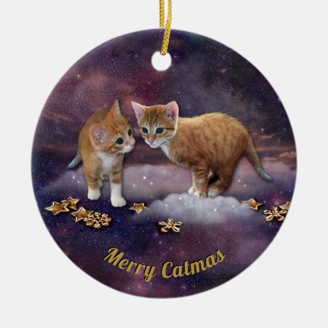 Red Kittens Keramik Ornament (Vorne)