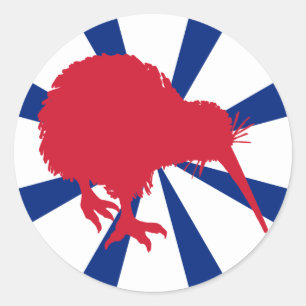 Red Kiwi Runder Aufkleber