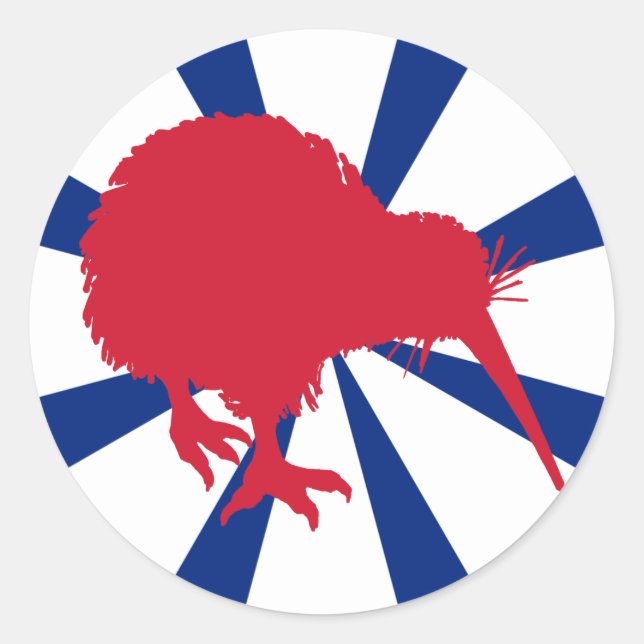 Red Kiwi Runder Aufkleber (Vorderseite)
